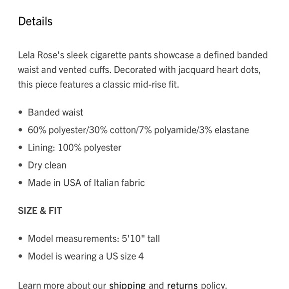 Lela Rose Heart Pants - Picture 5 of 5